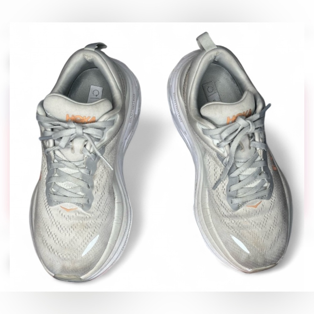 HOKA Women’s Light Gray Running Shoes - Cushioned Support